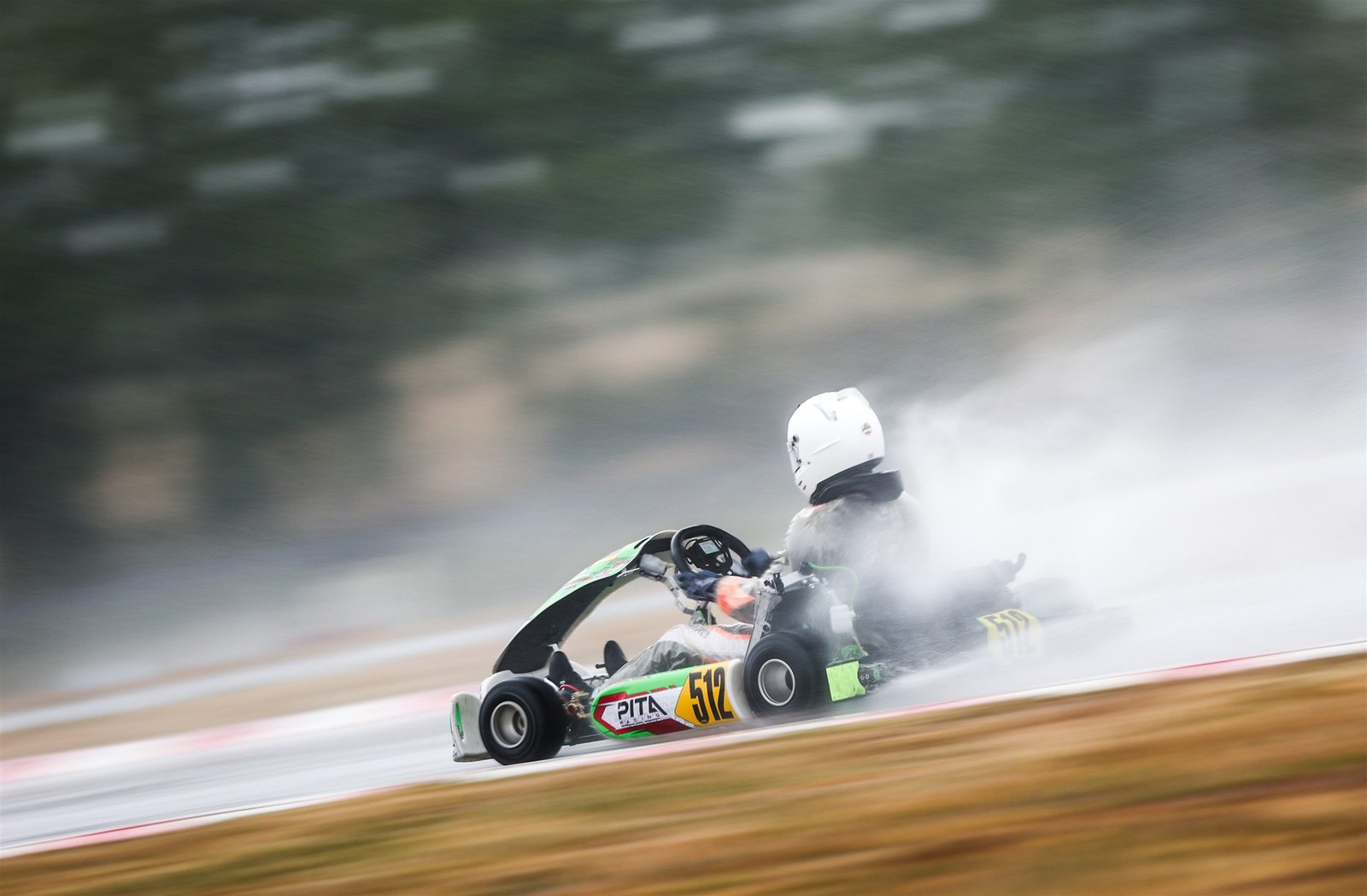 Lucas Santos racing in heavy rain